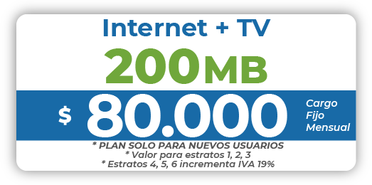 4 Combo Internet 200 Mb + TV