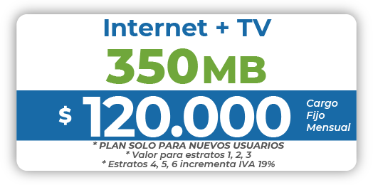 7 Combo Internet 350 Mb + TV