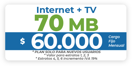 Internet + TV 70 MB