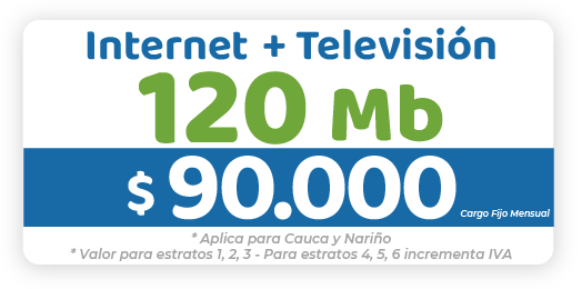 Internet 120 Mb + TV