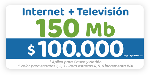 Internet 150 Mb + TV
