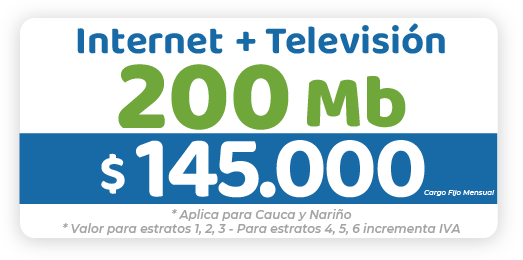 Internet 200 Mb + TV