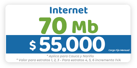 Internet 70 Mb